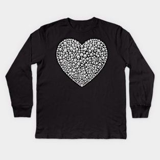 Merry Christmas Crystal Heart Kids Long Sleeve T-Shirt